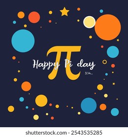 Happy Pi Day Illustration with pi symbol