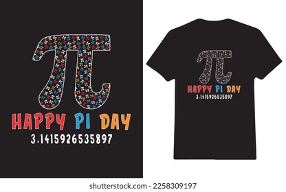 Happy pi day march 14 t-shirt design vector

