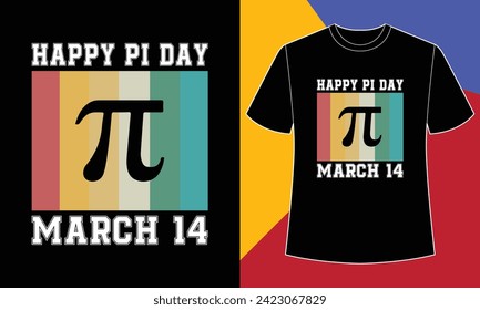 Feliz día pi marcha 14 pi día t diseño de diseño de camiseta plantilla de impresión