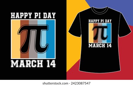 Feliz día pi 14 de marzo , pi día t diseño de la camiseta plantilla de impresión 