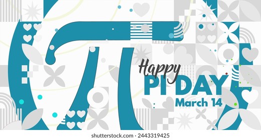 Happy Pi Day. March 14. Banner, illustration, card	