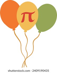 Happy pi day mathematics 14 March vector illustration 