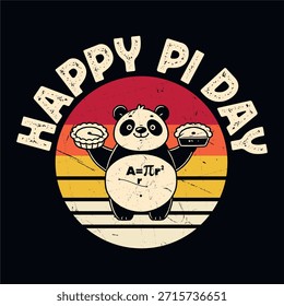 Happy Pi Day Panda Math Lover Funny Pi Day T-shirt Design