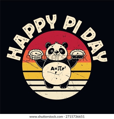 Happy Pi Day Panda Math Lover Funny Pi Day T-shirt Design