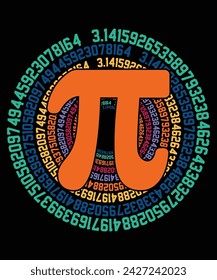 Happy Pi Day Shirt Druckvorlage. Typografie T-Shirt Design für Geographen. Math-Liebhaber-Shirt 3.141592