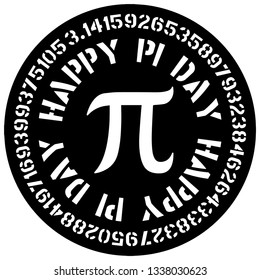 Happy Pi Day with Pi sign and value in numbers