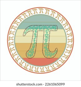 Happy pi day T-shirt design free vector.
