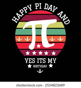 Happy PI Day typography t-shirt design