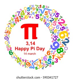 Happy pi day. Vector illustration