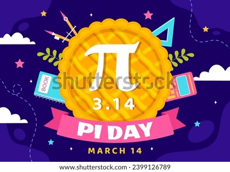 Happy Pi Day Vector Illustration on 14 March with Mathematical Constants, Greek Letters or Baked Sweet Pie in Holiday Flat Cartoon Background Zdjęcia stock © 