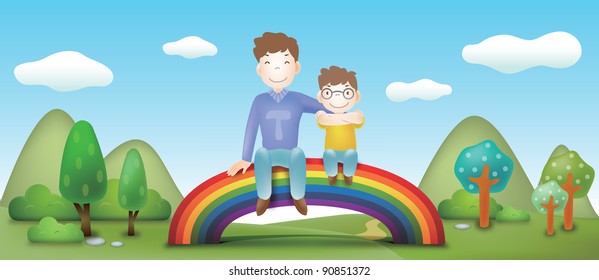 Happy Picture for Cute Boy and Smiling man