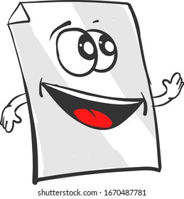 Happy piece of paper, illustration, vector on white background.