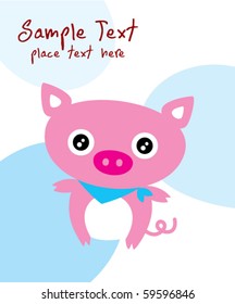 happy pig card