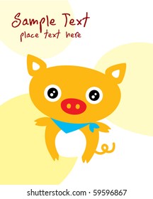 happy pig card
