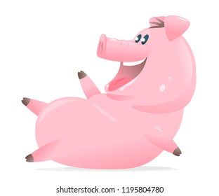 Happy Pig Cartoon