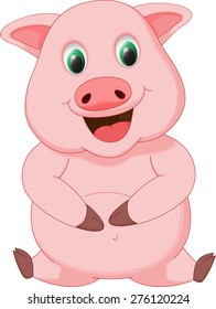 happy pig cartoon