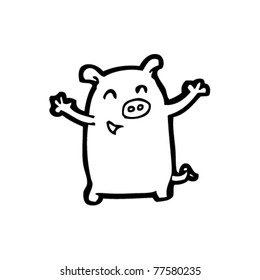 happy pig cartoon