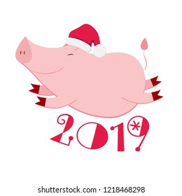 Happy pig flying 