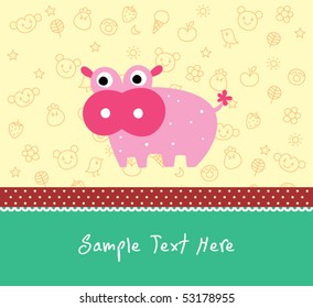 happy pig greeting card