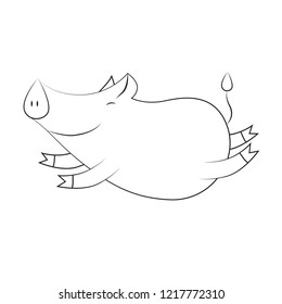 happy pig vector illustration