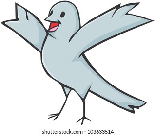 Happy Pigeon Cartoon