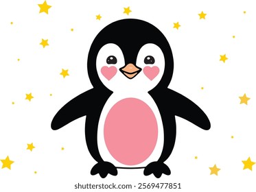 happy pingu is under the stars