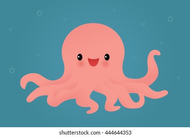 Happy pink octopus