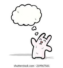 happy pink rabbit cartoon