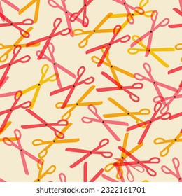 Happy pink red yellow scissors