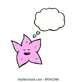 happy pink star cartoon character