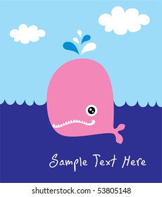 happy pink whale