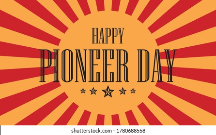 happy pioneer day banner sign vector eps