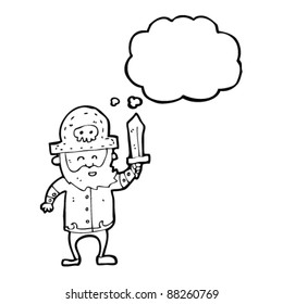 happy pirate captain cartoon