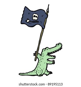 happy pirate crocodile cartoon