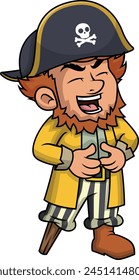Glückliche Piraten lachen harte Vektorillustration