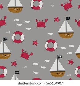 Happy pirate pattern