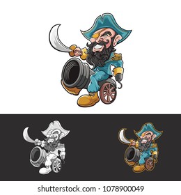 Happy Pirates Canoon Mascot Characters