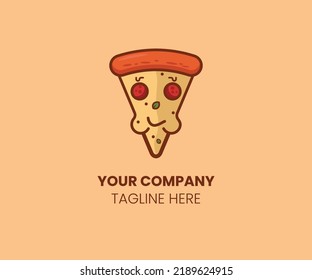 piza feliz para ilustración o logotipo