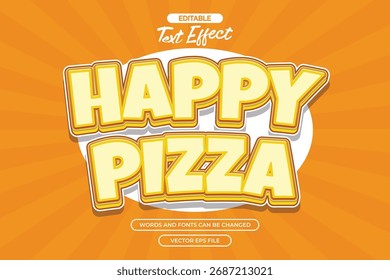 Happy pizza editable text effect 