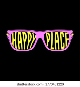 HAPPY PLACE SUNGLASSES COLOR BLACK BACKGROUND