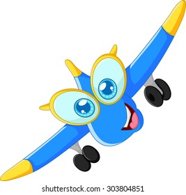 Happy plane cartoon 