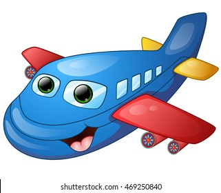 Happy plane cartoon