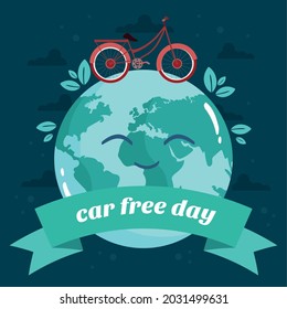 happy planet in world car free day