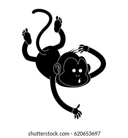 happy playful monkey cartoon icon image 