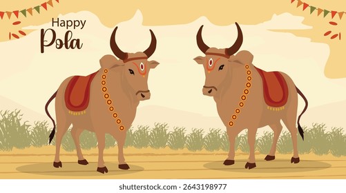  Happy Polala Festival Bullock Appreciation Vector Art