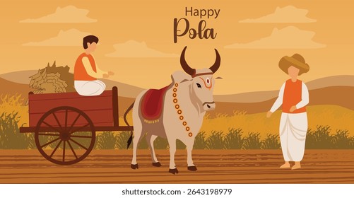  Happy Polala Festival Bullock Appreciation Vector Art