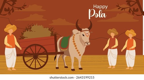  Happy Polala Festival Bullock Appreciation Vector Art