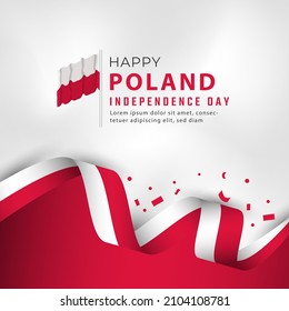 Happy Poland Independence Day 11. Feier Vector Design Illustration. Vorlage für Poster, Banner, Werbung, Grußkarte oder Print-Design-Element