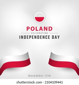 Happy Poland Independence Day 11. Feier Vector Design Illustration. Vorlage für Poster, Banner, Werbung, Grußkarte oder Print-Design-Element