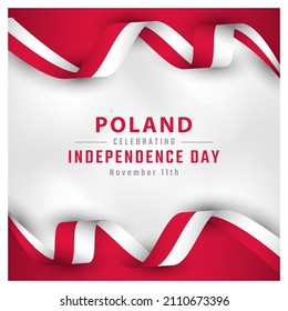 Happy Poland Independence Day 11. Feier Vector Design Illustration. Vorlage für Poster, Banner, Werbung, Grußkarte oder Print-Design-Element